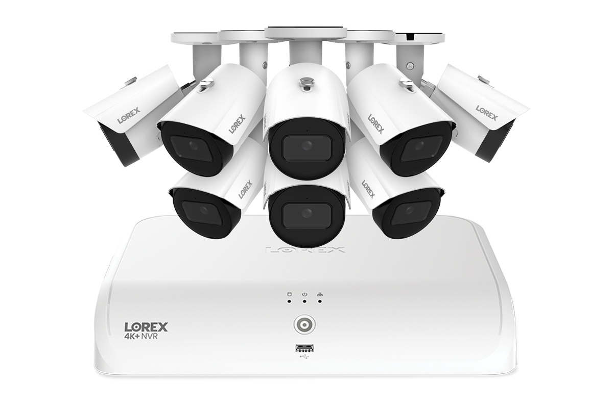 Lorex Fusion Series 4K+ 16 Channel (8 Wired + 8 Fusion Wi-Fi) 2TB Wired System with A4 Wired 2K IP Bullet Cameras - White 8