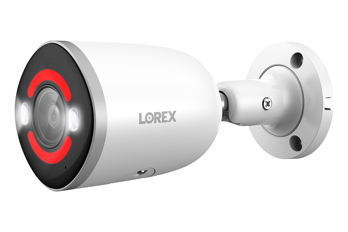 Lorex 4K Smart Security Lighting Deterrence Bullet AI PoE IP Wired Cameras
