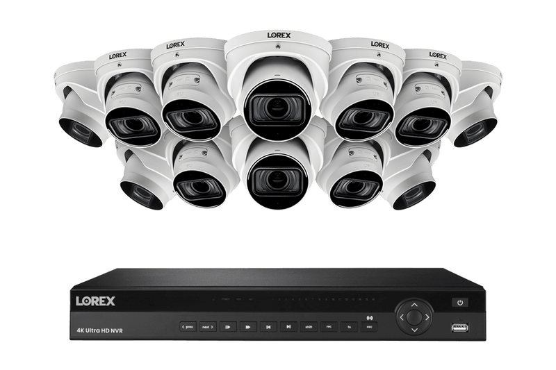 Lorex 4K (16 Camera Capable) 4TB Wired NVR System with Nocturnal 3 Smart IP Dome Cameras with Listen-in Audio and Motorized Varifocal Lenses - White 12