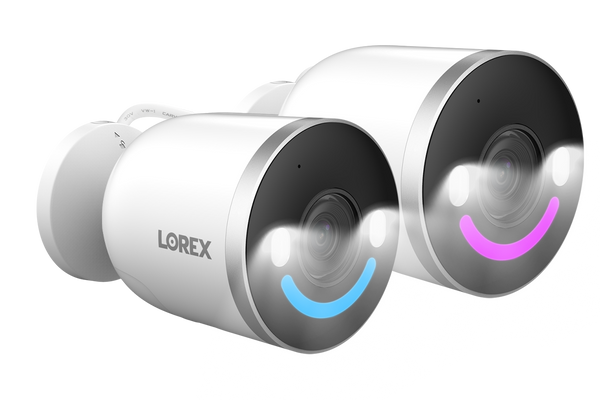 Lorex 4K Spotlight Indoor/Outdoor Wi-Fi 6 Security Camera with Smart Security Lighting (Two Pack) - Open Box