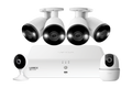 Lorex Fusion 4K+ 16 Channel (8 Wired + 8 Fusion Wi-Fi) 2TB NVR System with Four H13 Wired 4K IP Bullet Cameras, One 2K Pan-Tilt Camera, and One 2K Indoor Wi-Fi Camera