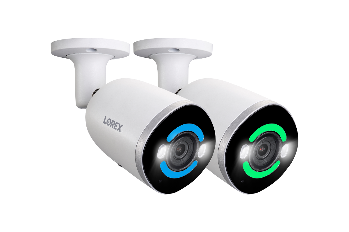Lorex 4K Smart Security Lighting Deterrence Bullet AI PoE IP Wired Cameras