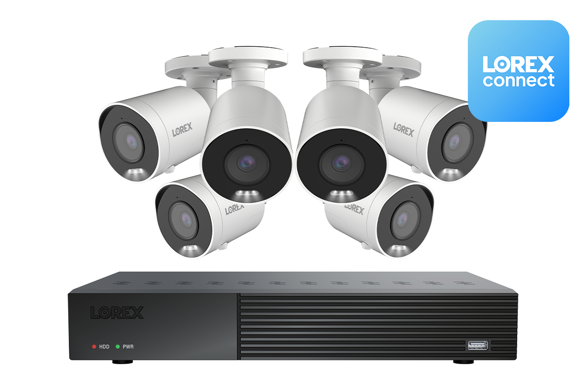 Lorex 4K 8 Camera Capable 1TB Wired NVR System with 4K IP Bullet Security Cameras