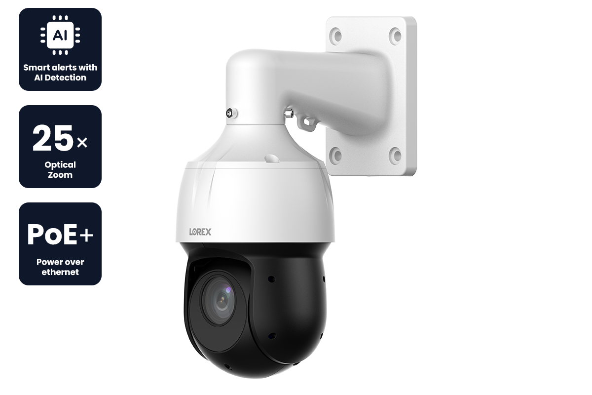 Lorex 2K (4MP) IP Wired PTZ Security Camera with AI Detection and Lorex 2K (4MP) IP Wired PTZ Security Camera with AI Detection and