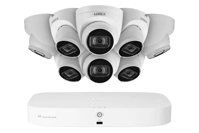 Lorex Fusion 4K 16-Channel (8 Wired + 8 Wi-Fi) 2TB NVR System with Dome Cameras featuring Listen-In Audio - 8