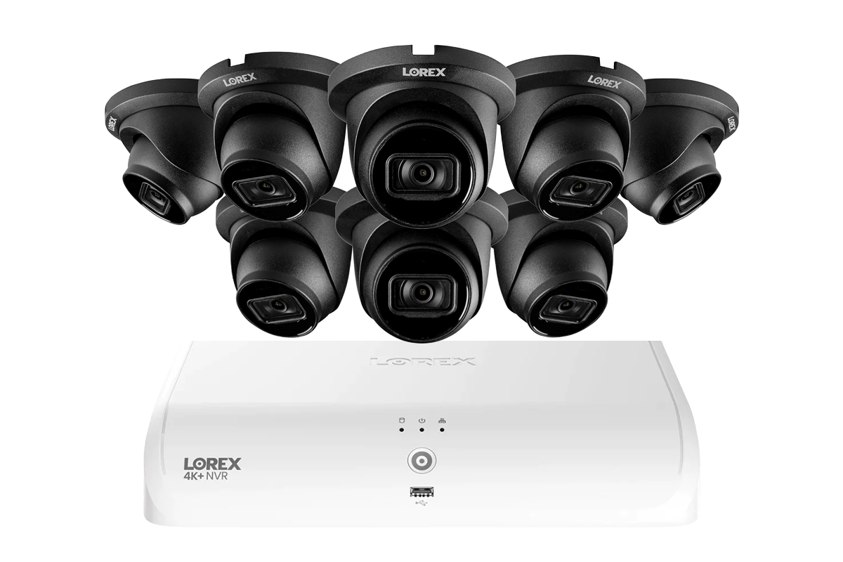 Lorex Fusion Series 4K+ 16 Channel (8 Wired + 8 Fusion Wi-Fi) 2TB Wired System with A14 Wired 4K IP Dome Cameras - Black 8