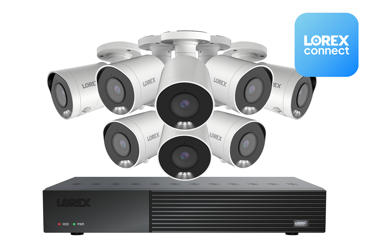 Lorex 4K 8 Camera Capable 1TB Wired NVR System with 4K IP Bullet Security Cameras