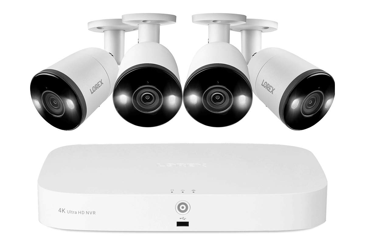 4K 8-channel 3TB Wired NVR System with 4 Smart Deterrence Cameras