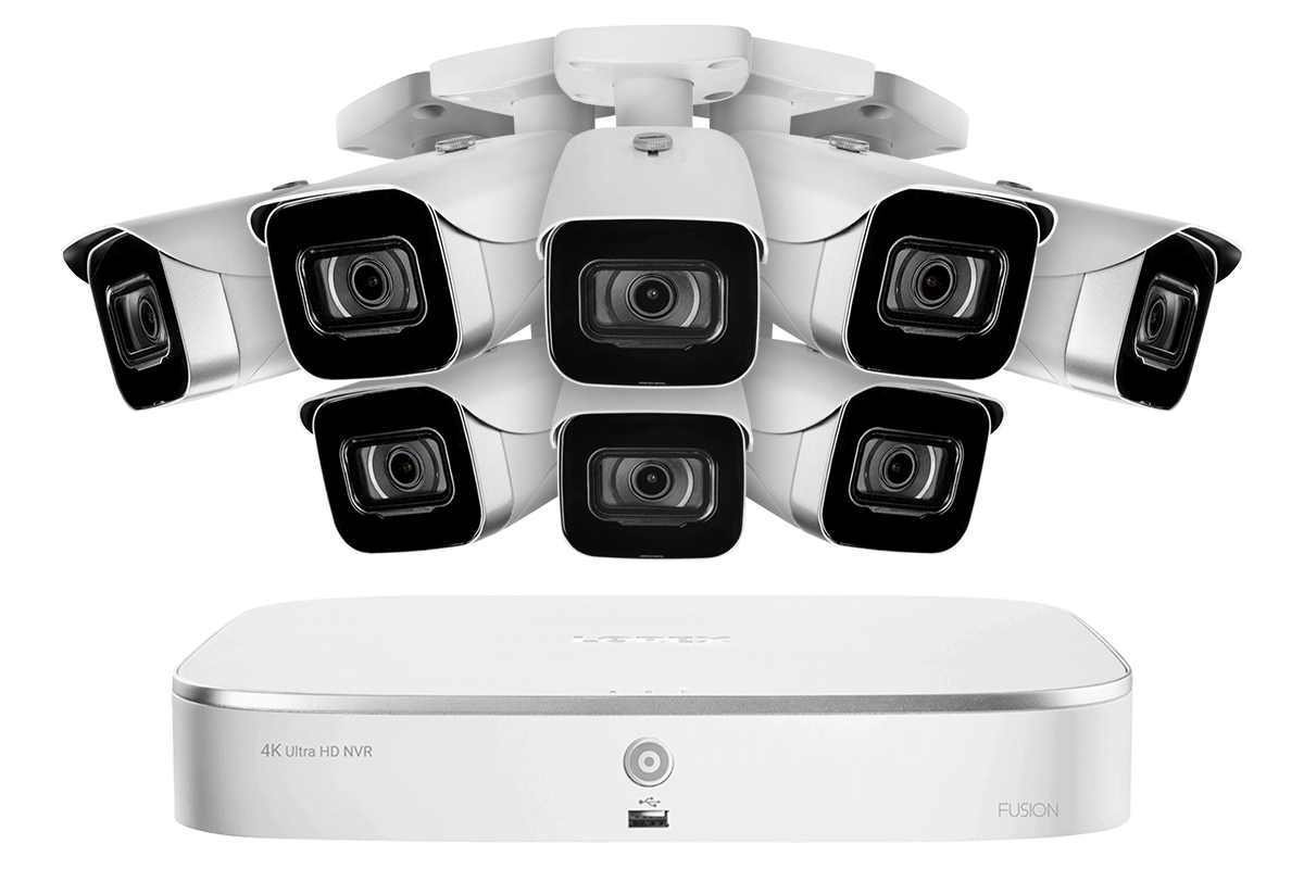 8-Channel NVR System with Eight 4K (8MP) IP Cameras
