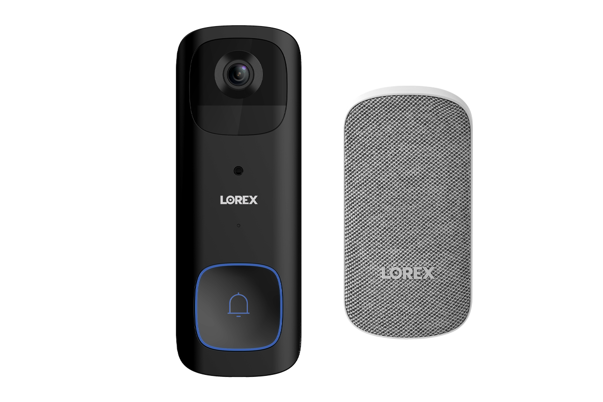 Lorex 2K Wi-Fi Video Doorbell (Battery-Operated) with Wi-Fi Chimebox (32GB)