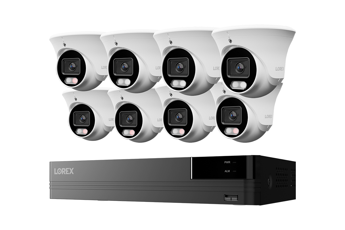 Lorex Connect U Series 4K 8-Channel Wired NVR System with U3 2K+ PoE Turret Cameras - 2TB