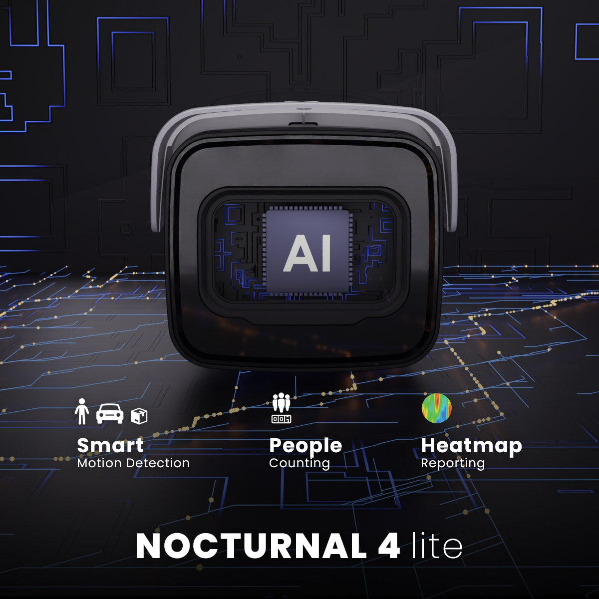 Caméra de sécurité IP filaire Bullet série Nocturnal N4 Lite 4K avec objectif varifocal motorisé, enregistrement 30 ips en temps réel et certification anti-vandalisme IK10