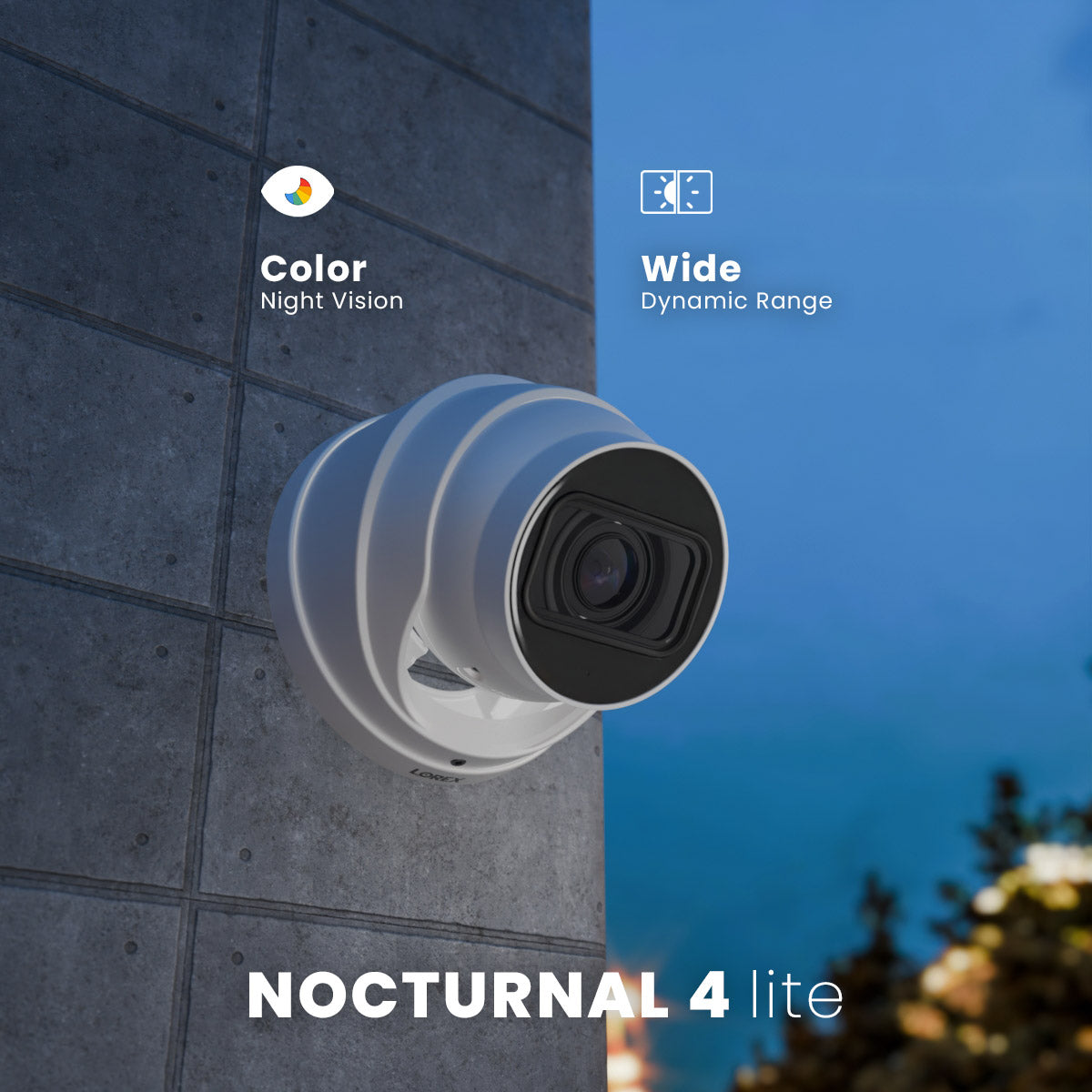 Caméra de sécurité IP filaire Nocturnal Series N4 Lite 4K avec objectif varifocal motorisé et enregistrement en temps réel à 30 images par seconde