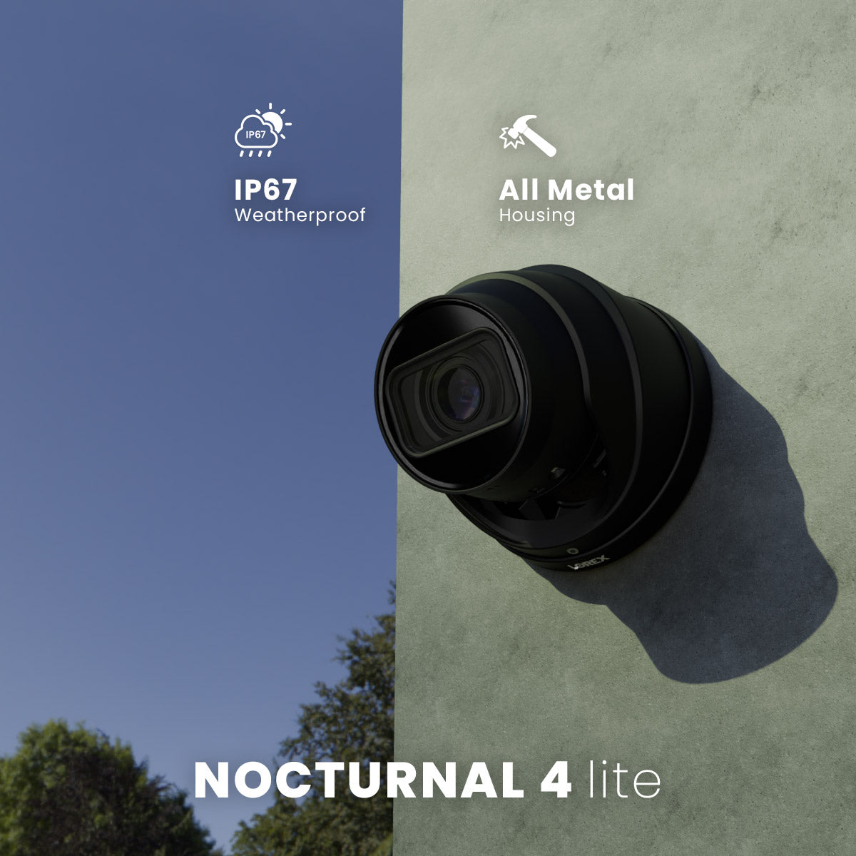 Caméra de sécurité IP filaire Nocturnal Series N4 Lite 4K avec objectif varifocal motorisé et enregistrement en temps réel à 30 images par seconde