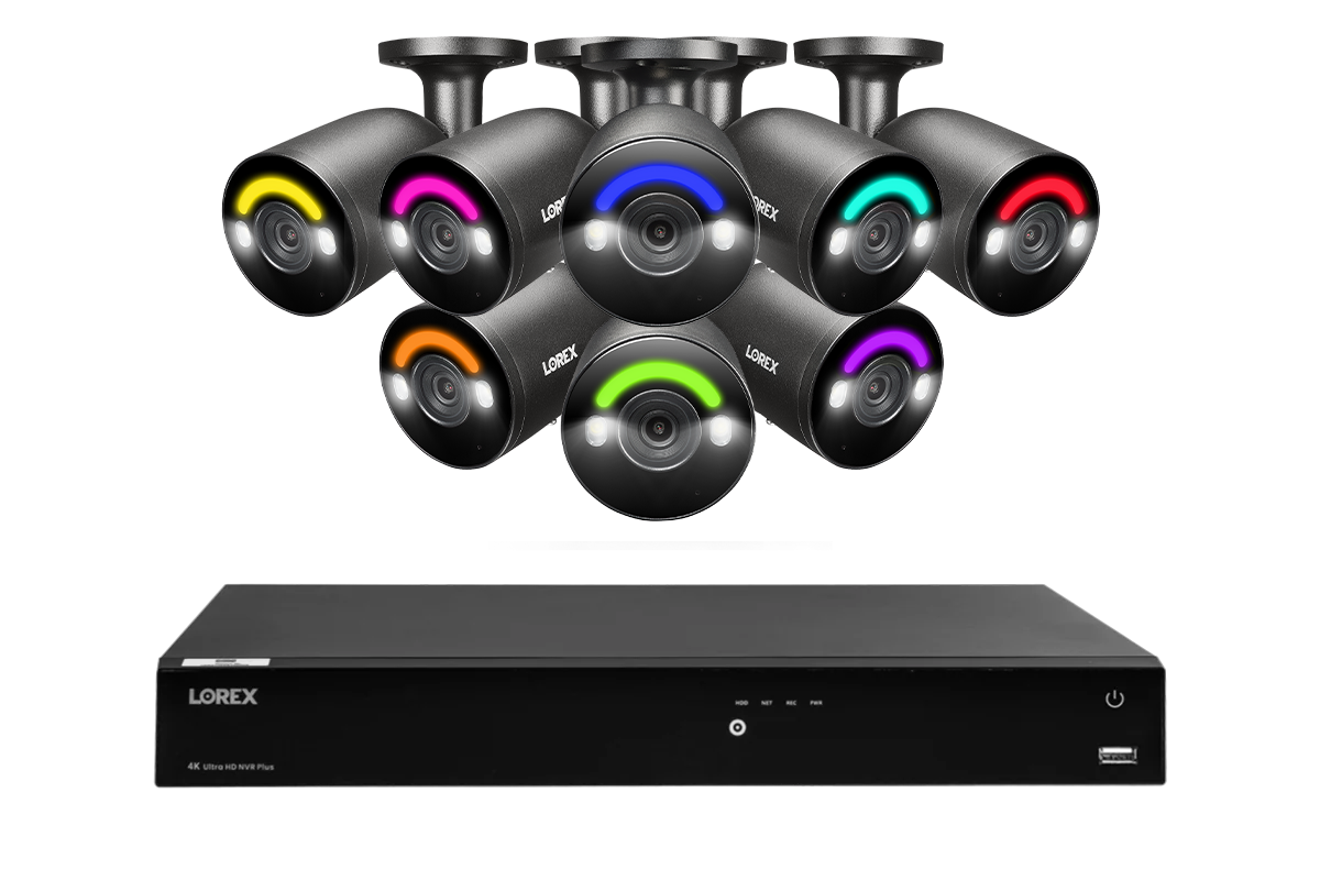 Lorex Fusion Series 4K 16 Camera Capable (Wired or Fusion Wi-Fi) 4TB Wired NVR System with H12 Wired 4K IP Bullet Cameras