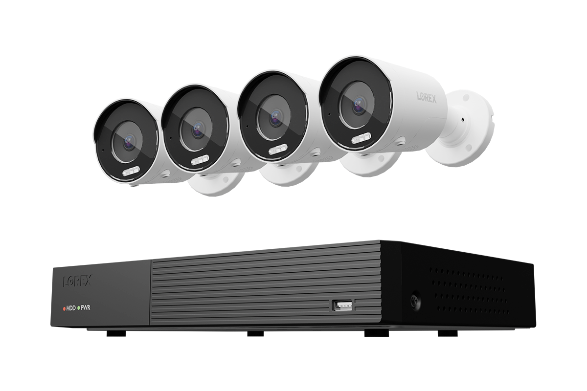Système NVR filaire Lorex Connect 4K 8 caméras 1 To avec caméras de sécurité IP Bullet 4K (fonctionne avec l'application Lorex Connect)