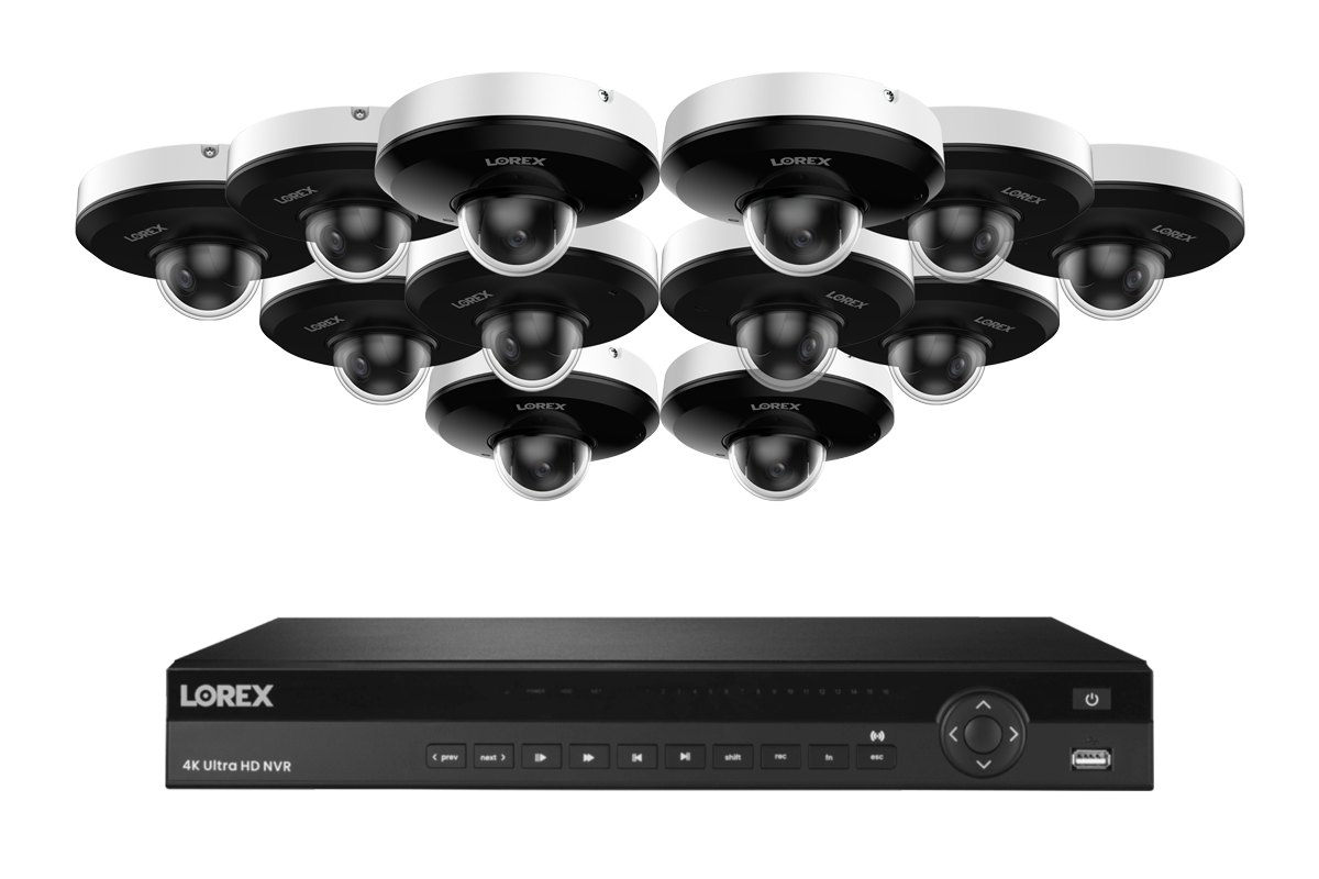 Lorex Elite Series 4K 16 Channel 4TB Wired System with P2 Wired 2K IP Mini PTZ Cameras