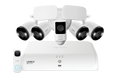 Lorex Fusion 4K+ 16 Channel (8 Wired + 8 Fusion Wi-Fi) 2TB NVR System with Four H13 Wired 4K IP Bullet Cameras, One 2K Wired Doorbell, and One 2K Floodlight