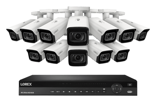 Lorex 4K (16 Camera Capable) 4TB Wired NVR System with Nocturnal 3 Smart IP Bullet Cameras with Motorized Varifocal Lens - White 12