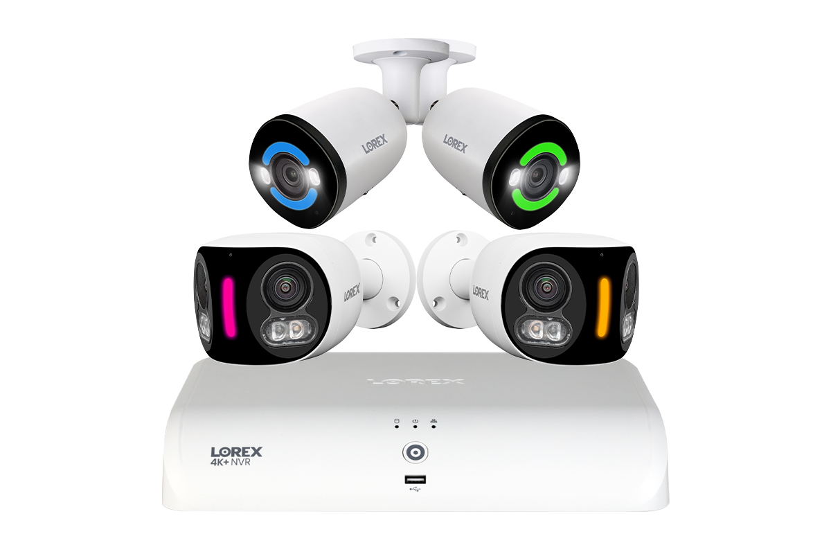 Lorex Fusion NVR with 2 H20 Dual Lens and 2 H30 (Halo Series) IP Security Cameras - 4K 16-Channel 2TB Wired System