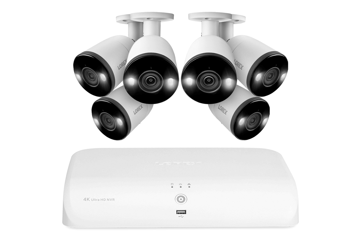 Lorex 4K 8-Channel 2TB Wired NVR System with Smart Deterrence and Smart Motion Detection Bullet Cameras