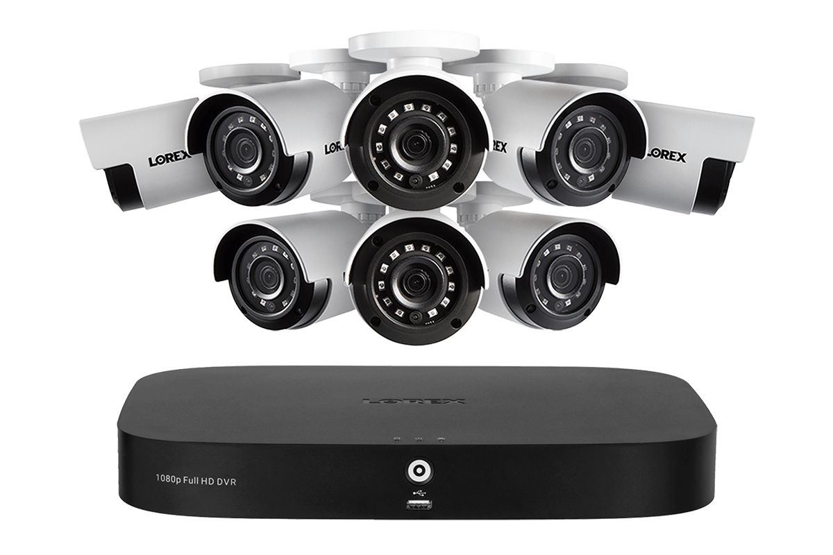 Lorex 1080p (8 Camera Capable) 1TB Wired DVR System with Analog Security Cameras - 8
