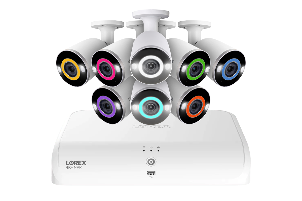 Lorex Fusion Series 4K 16 Camera Capable (8 Wired + 8 Fusion Wi-Fi) 2TB Wired System with H16 IP Bullet Cameras - 8