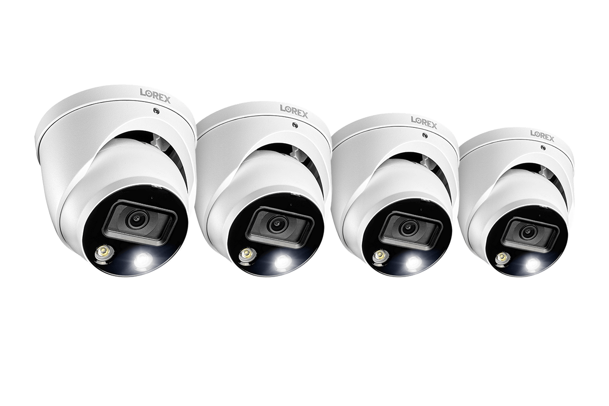 4K Ultra HD Smart Deterrence IP Dome Security Camera with Smart Motion Detection Plus (4-pack)
