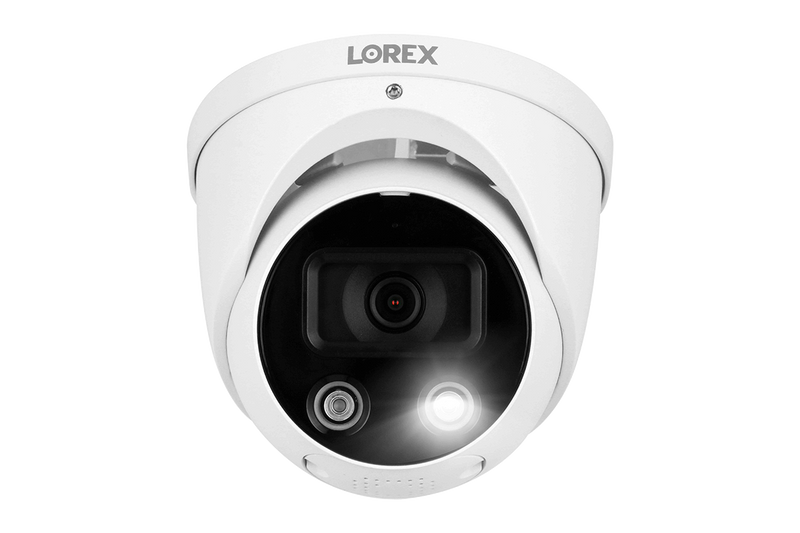 Lorex Fusion 4K 16 Camera Capable (8 Wired + 8 Wi-Fi) 2TB NVR System with 4 Smart Deterrence Dome Cameras, One 2K Pan-Tilt Cmaera, and One 2K Indoor Wi-Fi Camera