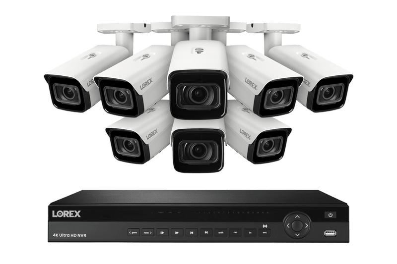 Lorex 4K (16 Camera Capable) 4TB Wired NVR System with Nocturnal 4 Smart IP Bullet Cameras Featuring Motorized Varifocal Lens, Vandal Resistant and 30FPS - White 8