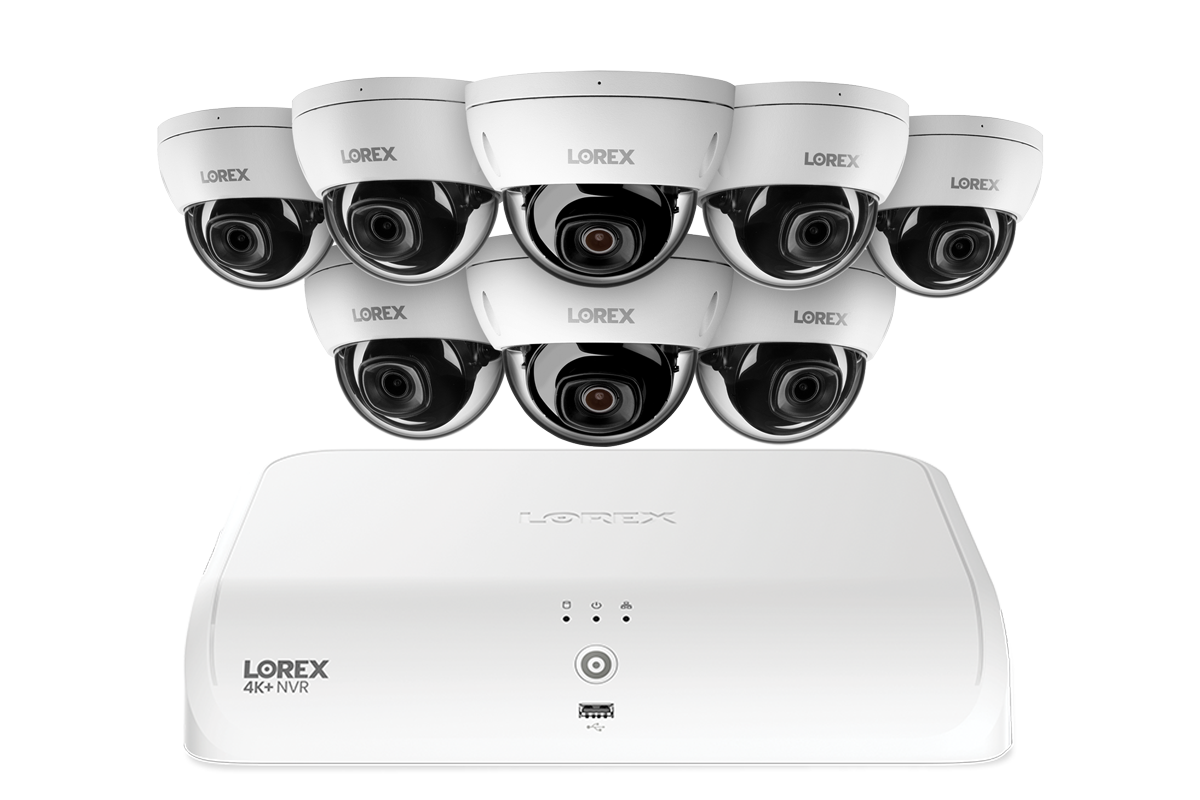 Lorex Fusion Series 4K+ 16 Channel (8 Wired + 8 Fusion Wi-Fi) 2TB Wired System with A14 Wired 2K IP Dome Cameras - White 8