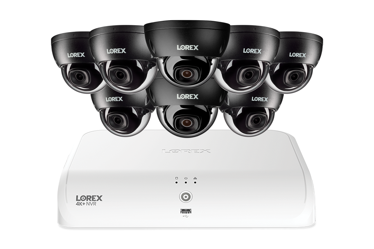Lorex Fusion Series 4K+ 16 Channel (8 Wired + 8 Fusion Wi-Fi) 2TB Wired System with A14 Wired 2K IP Dome Cameras - Black 8