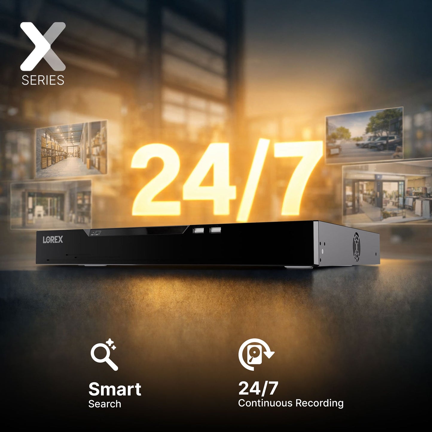 Lorex Connect X Series 4K 16-Channel Wired NVR System with X3 Dual-Lens Turret Camera - 4TB