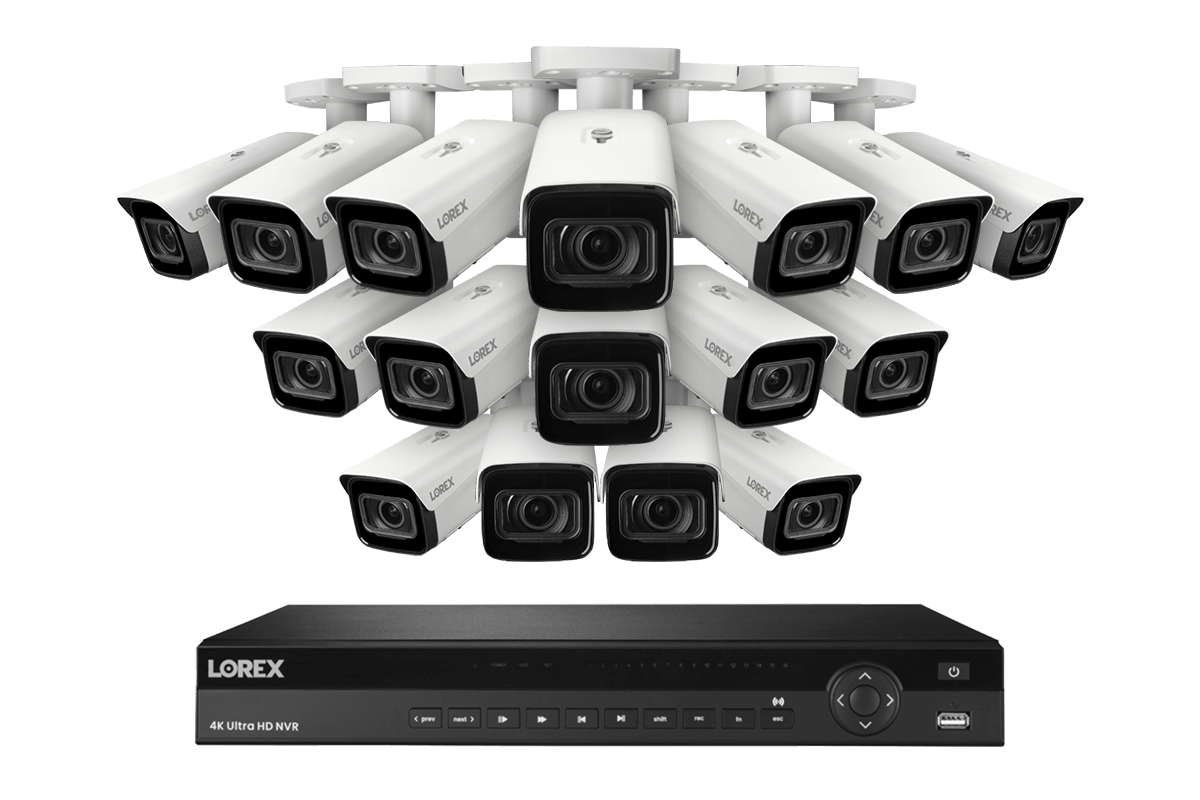 Lorex 4K (16 Camera Capable) 4TB Wired NVR System with Nocturnal 4 Smart IP Bullet Cameras Featuring Motorized Varifocal Lens, Vandal Resistant and 30FPS Recording - Lorex Technology Inc.