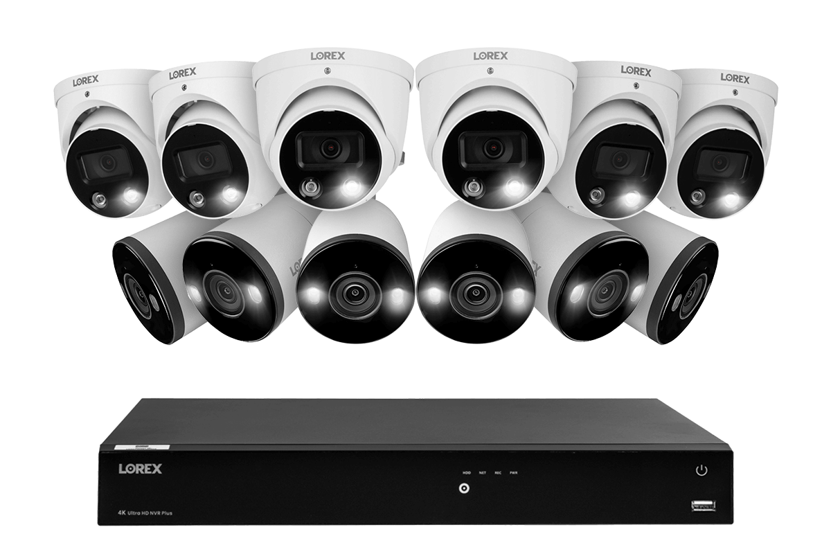 Lorex Fusion 4K 16-Channel 3TB Wired NVR System with Dome and Bullet Smart Deterrence Cameras - Lorex Technology Inc.
