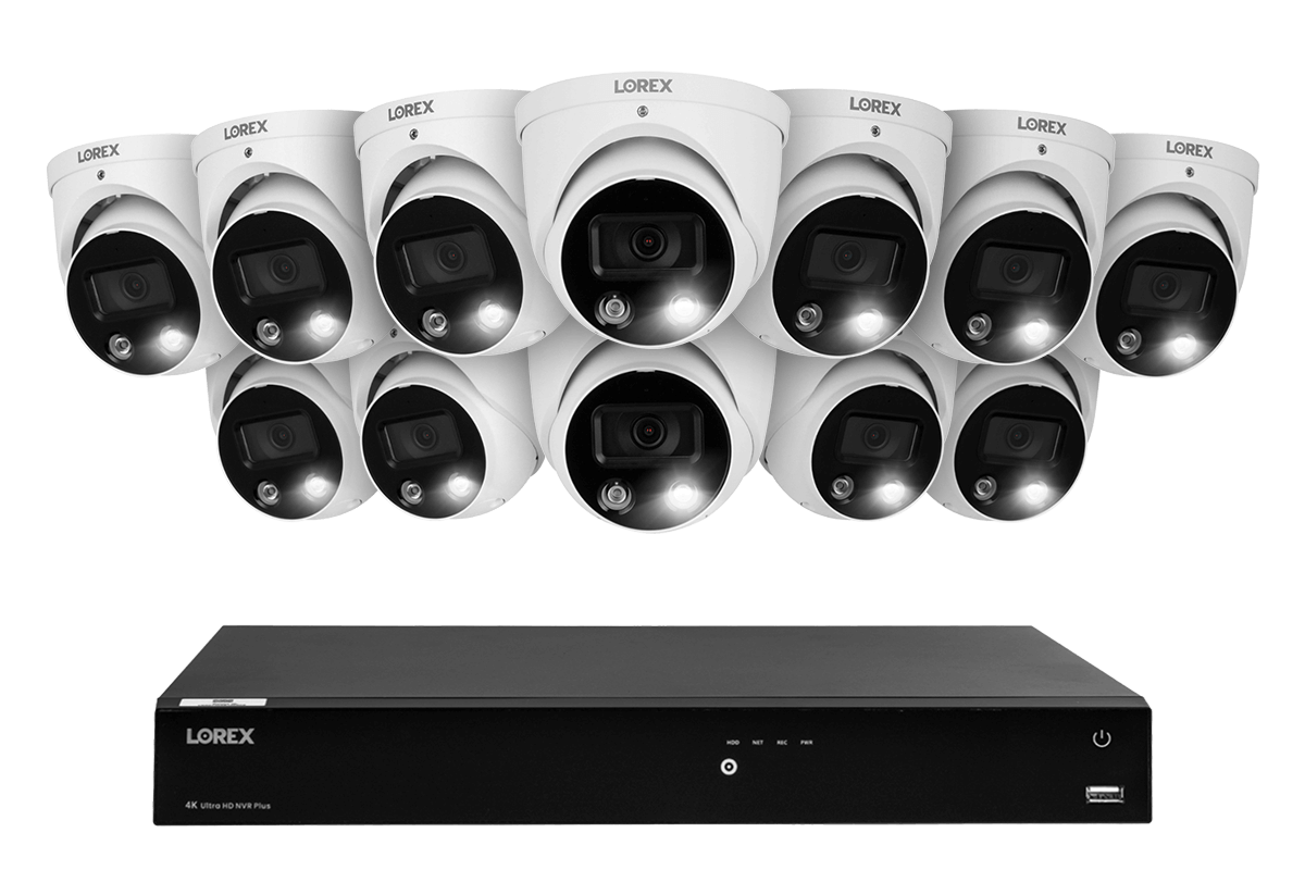 Lorex Fusion 4K 16-Channel 3TB Wired NVR System with Smart Deterrence Dome Security Cameras - Lorex Technology Inc.