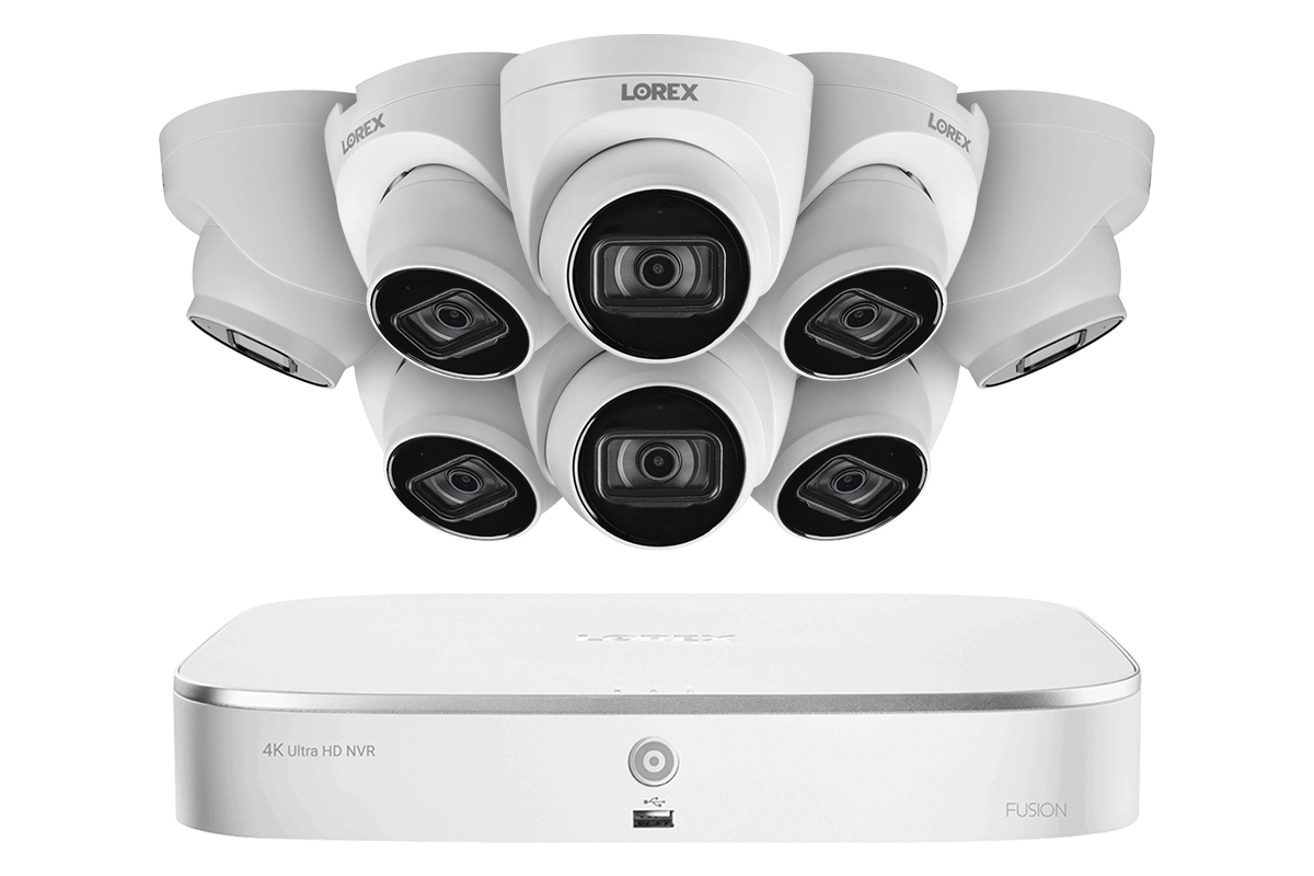 Lorex Fusion 4K 16-Channel (8 Wired + 8 Wi-Fi) 2TB NVR System with Dome Cameras featuring Listen-In Audio - Lorex Technology Inc.