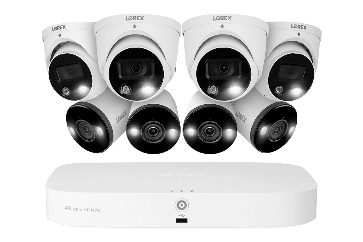 Lorex Fusion 4K 8-Channel 2TB Wired NVR System with Dome and Bullet Smart Deterrence Cameras - Lorex Technology Inc.