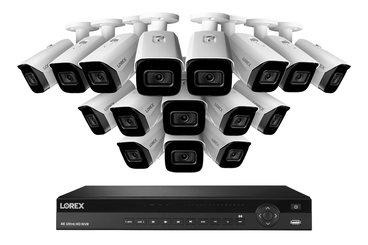 Lorex Nocturnal 3 4K (16 Camera Capable) 4TB NVR System with Smart IP Bullet Security Cameras with Listen-In Audio and 30FPS - Lorex Technology Inc.