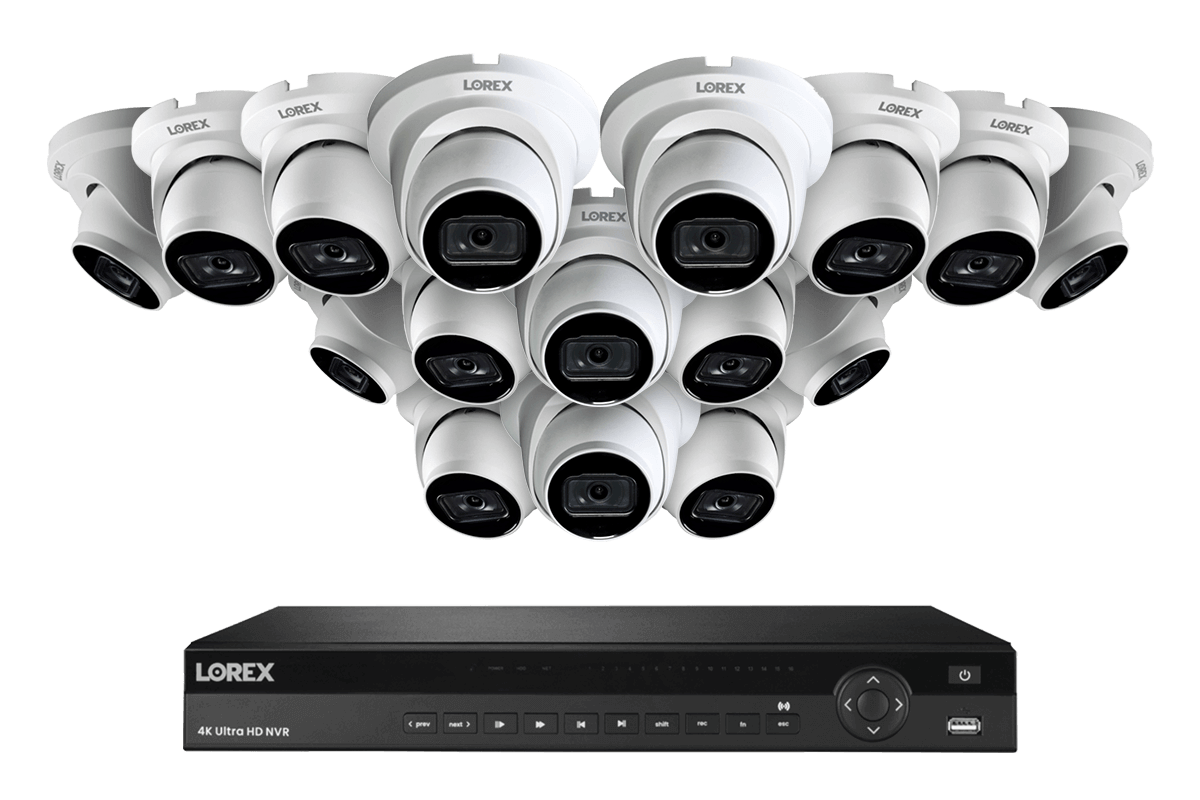 Lorex Nocturnal 3 4K (16 Camera Capable) 4TB NVR System with Smart IP Dome Security Cameras with Listen-In Audio and 30FPS - Lorex Technology Inc.