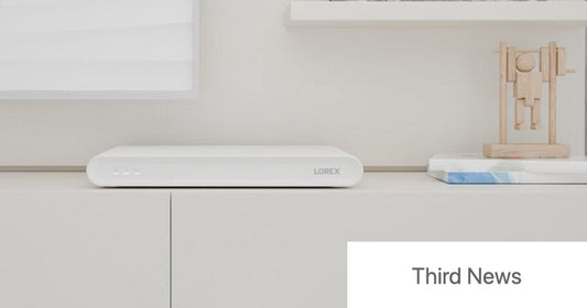 Lorex VF 16-Channel NVR displayed in a modern home interior, featured in Third News’ coverage of the expanded Connect V Series.