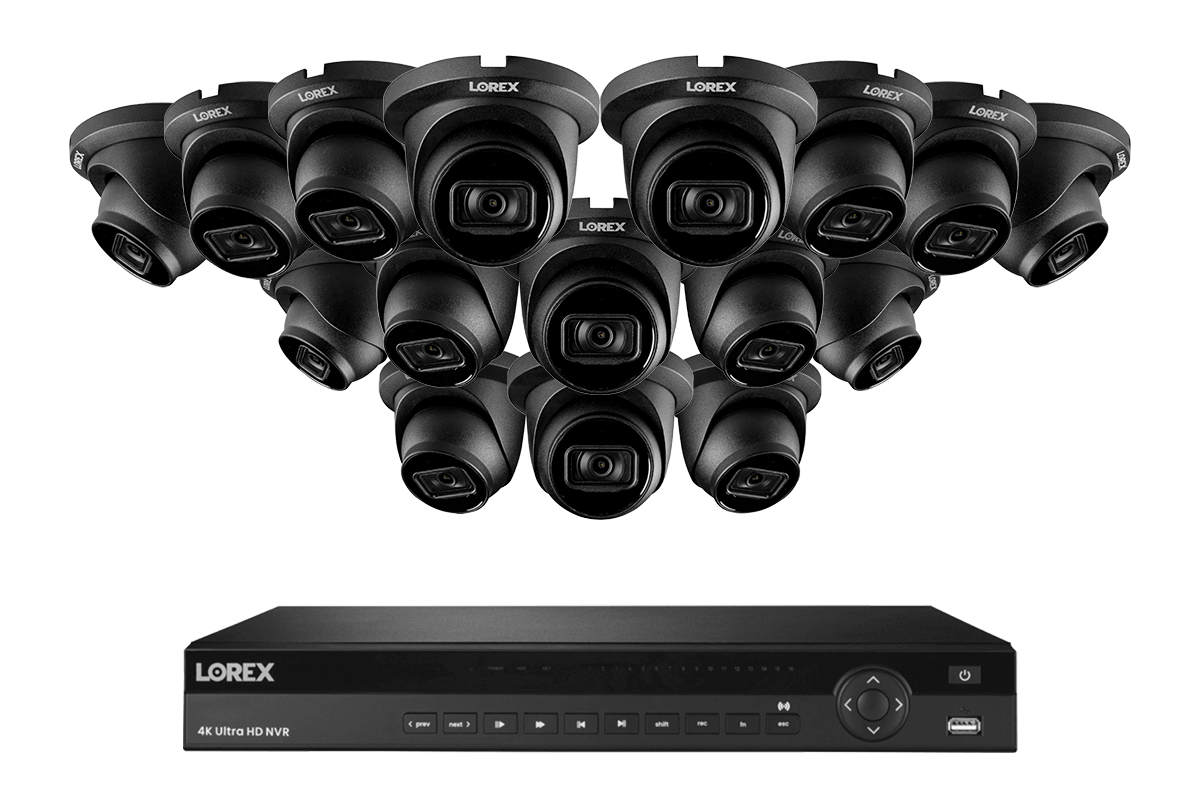 Lorex 4K (16 Camera Capable) 4TB Wired NVR System with Nocturnal 3 Smart IP Dome Cameras with Listen-In Audio and 30FPS