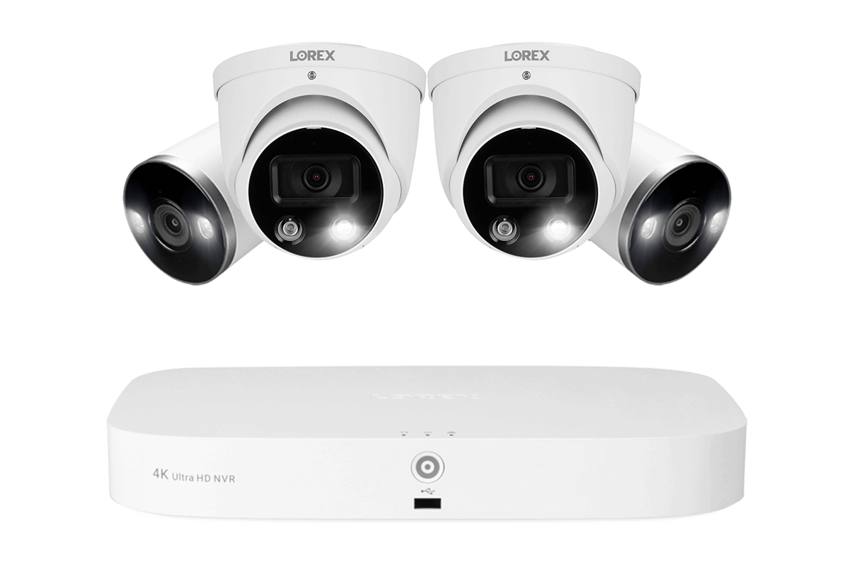 8-Channel Fusion NVR System with Dome and Bullet Smart Deterrence 4K IP Cameras