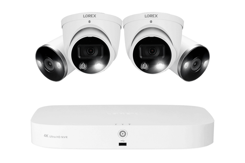 8-Channel Fusion NVR System with Dome and Bullet Smart Deterrence 4K IP Cameras