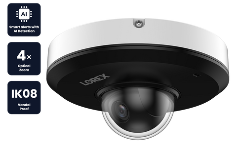 Lorex 2K (4MP) IP Wired PTZ Security Camera with AI Detection and 4x Optical Zoom
