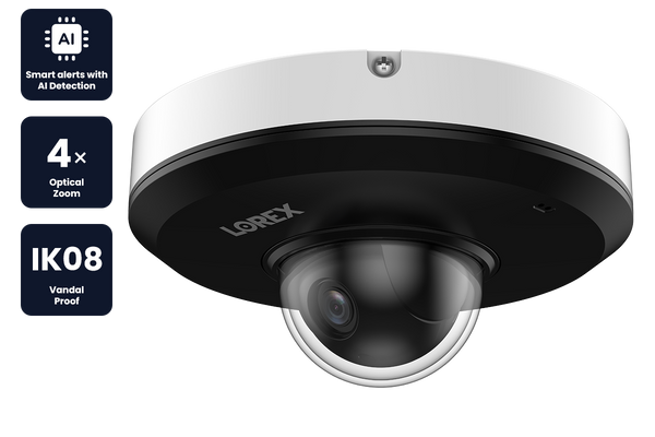 Lorex 2K (4MP) IP Wired PTZ Security Camera with AI Detection and 4x O