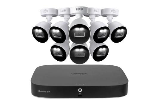 Lorex 4K 20 Camera Capable (16 Wired and 4 Wi-Fi) 2TB Wired DVR System with Smart Deterrence CVI Wired Bullet Cameras