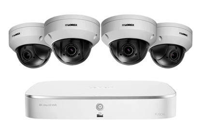 8-Channel NVR System with 4 Pan-Tilt-Zoom Outdoor Metal Cameras