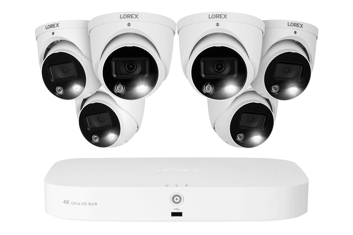 4K 8-channel 2TB Wired NVR System with 6 Smart Deterrence and mask detection Cameras