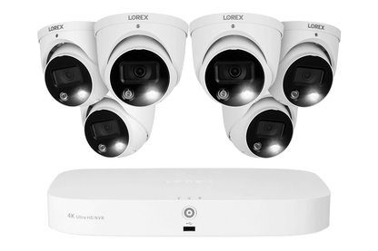 4K 8-channel 2TB Wired NVR System with 6 Smart Deterrence and mask detection Cameras